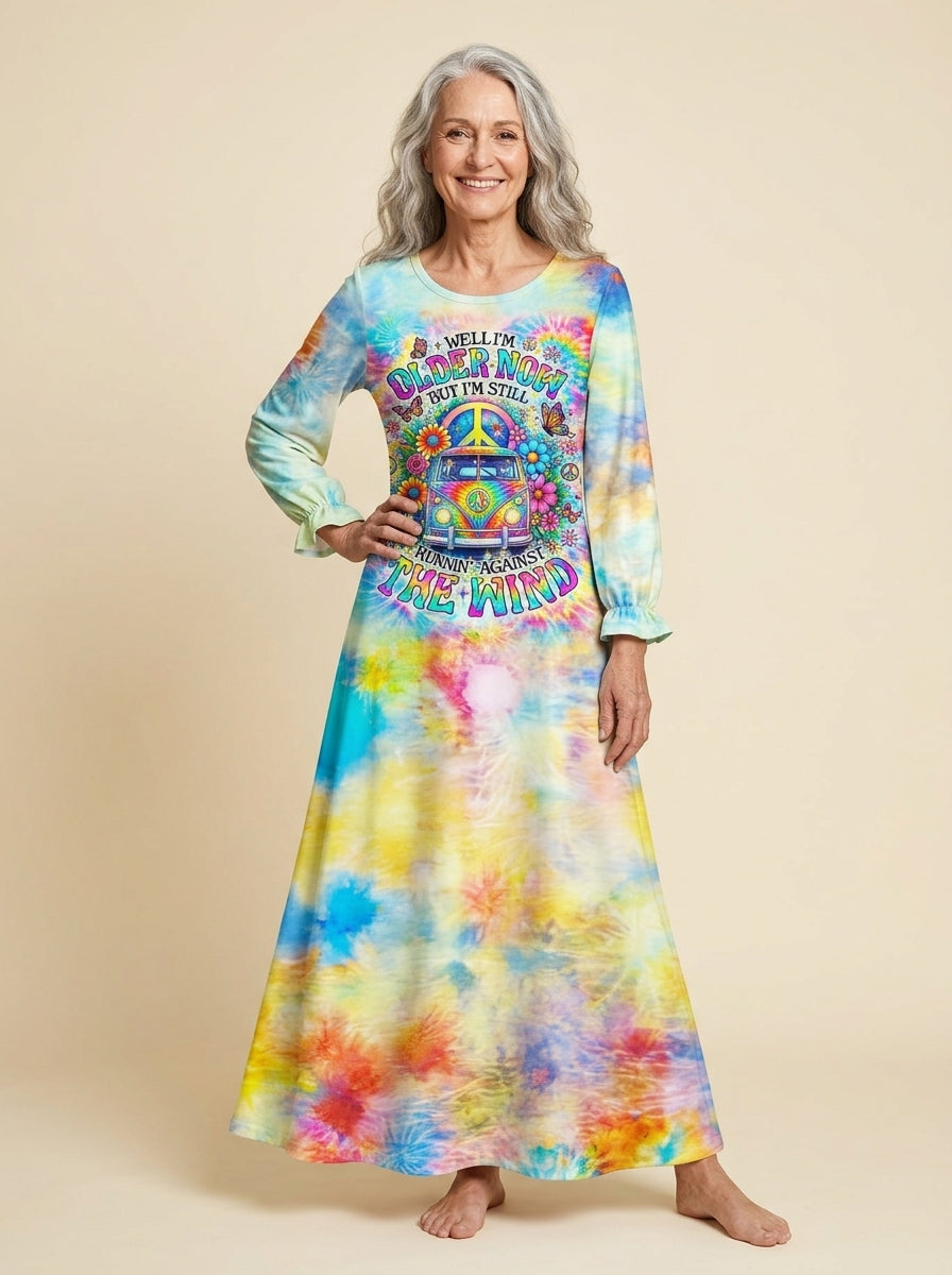 "Burst" Long Sleeve Maxi Dress