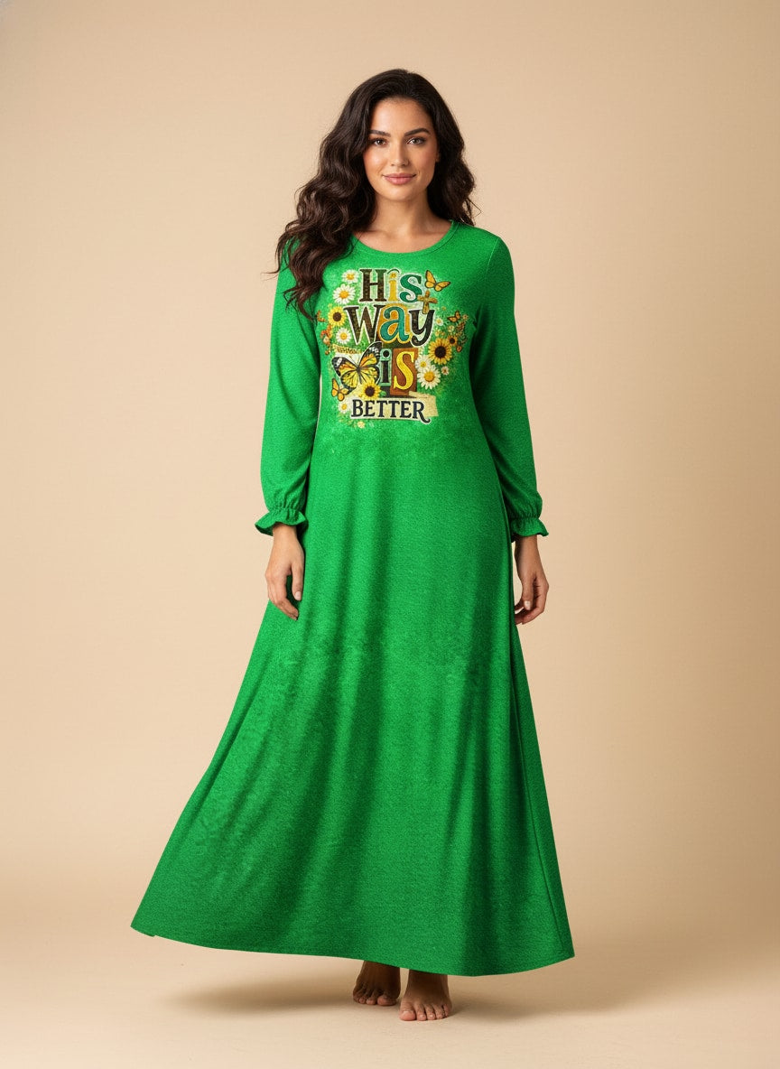 "Amen" Long Sleeve Maxi Dress