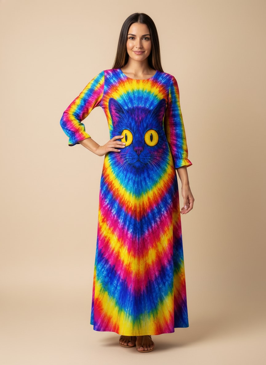 "RIPPLE" Long Sleeve Maxi Dress