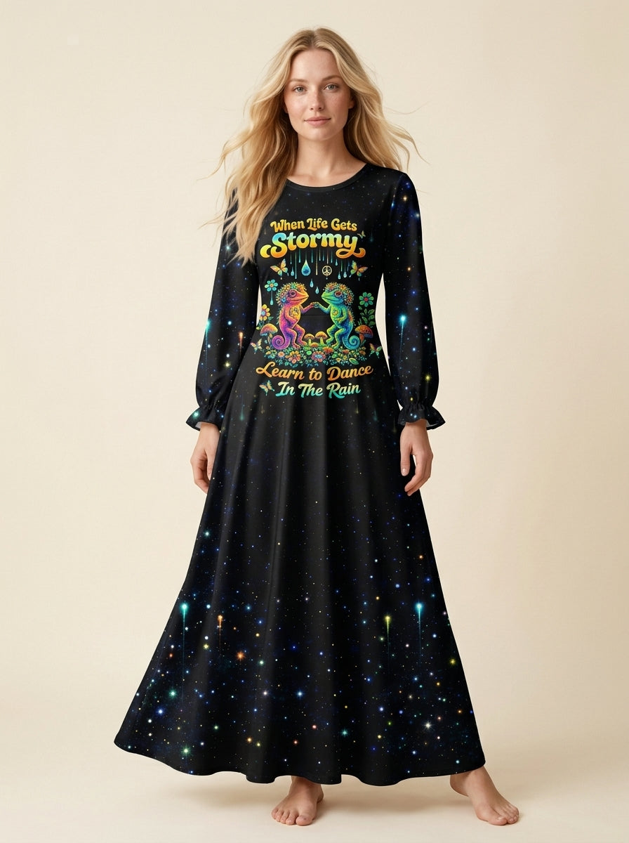 "Stomp" Long Sleeve Maxi Dress