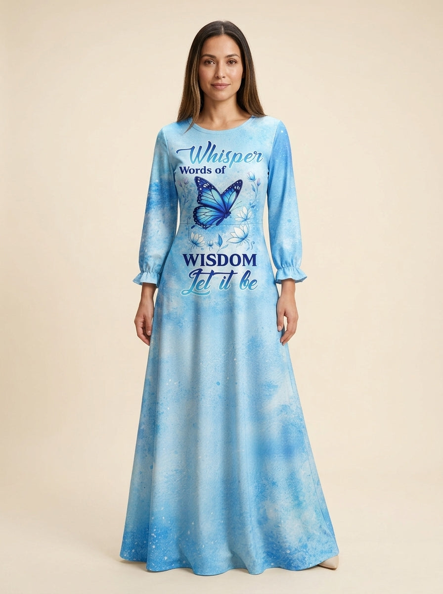 "Hush" Long Sleeve Maxi Dress