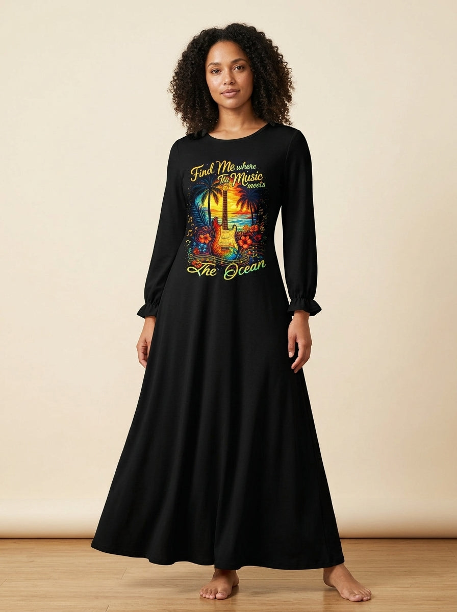 "Sway" Long Sleeve Maxi Dress