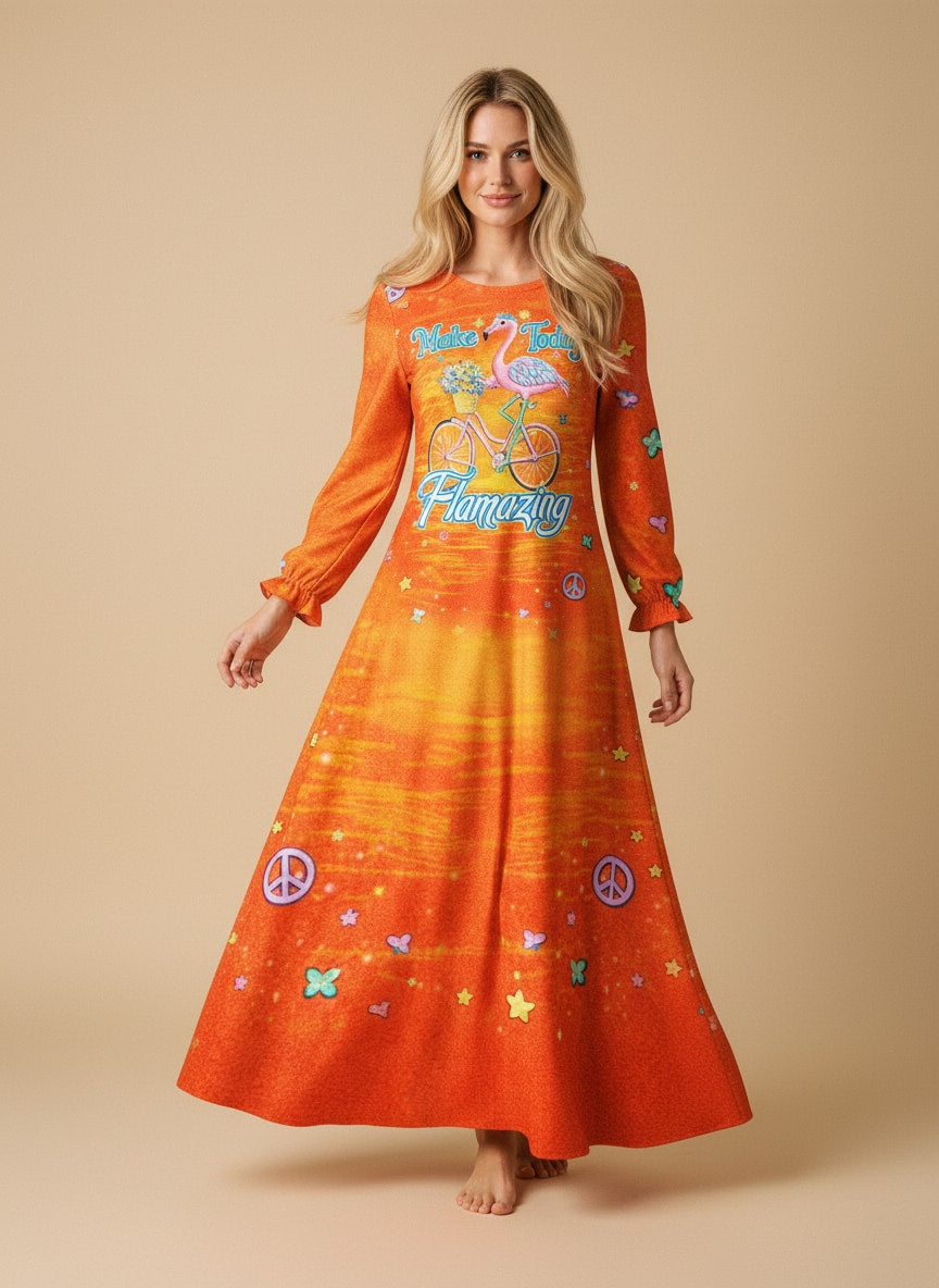 "Zesty" Long Sleeve Maxi Dress