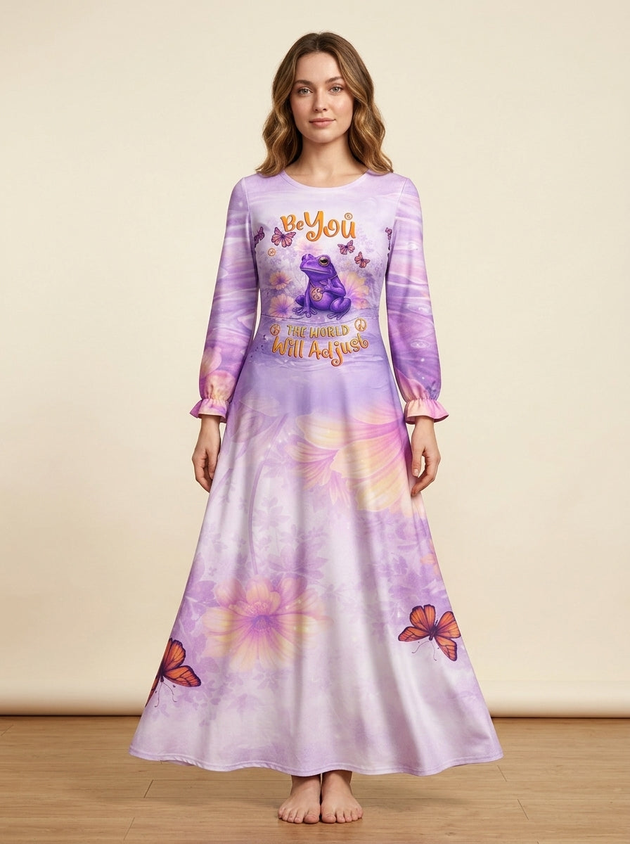 "Quirk" Long Sleeve Maxi Dress