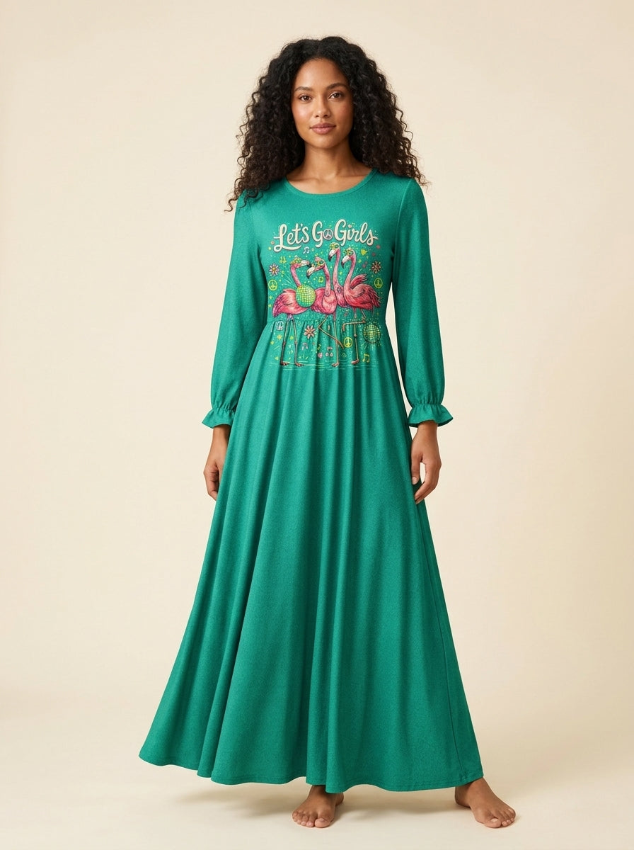 "Flocka" Long Sleeve Maxi Dress
