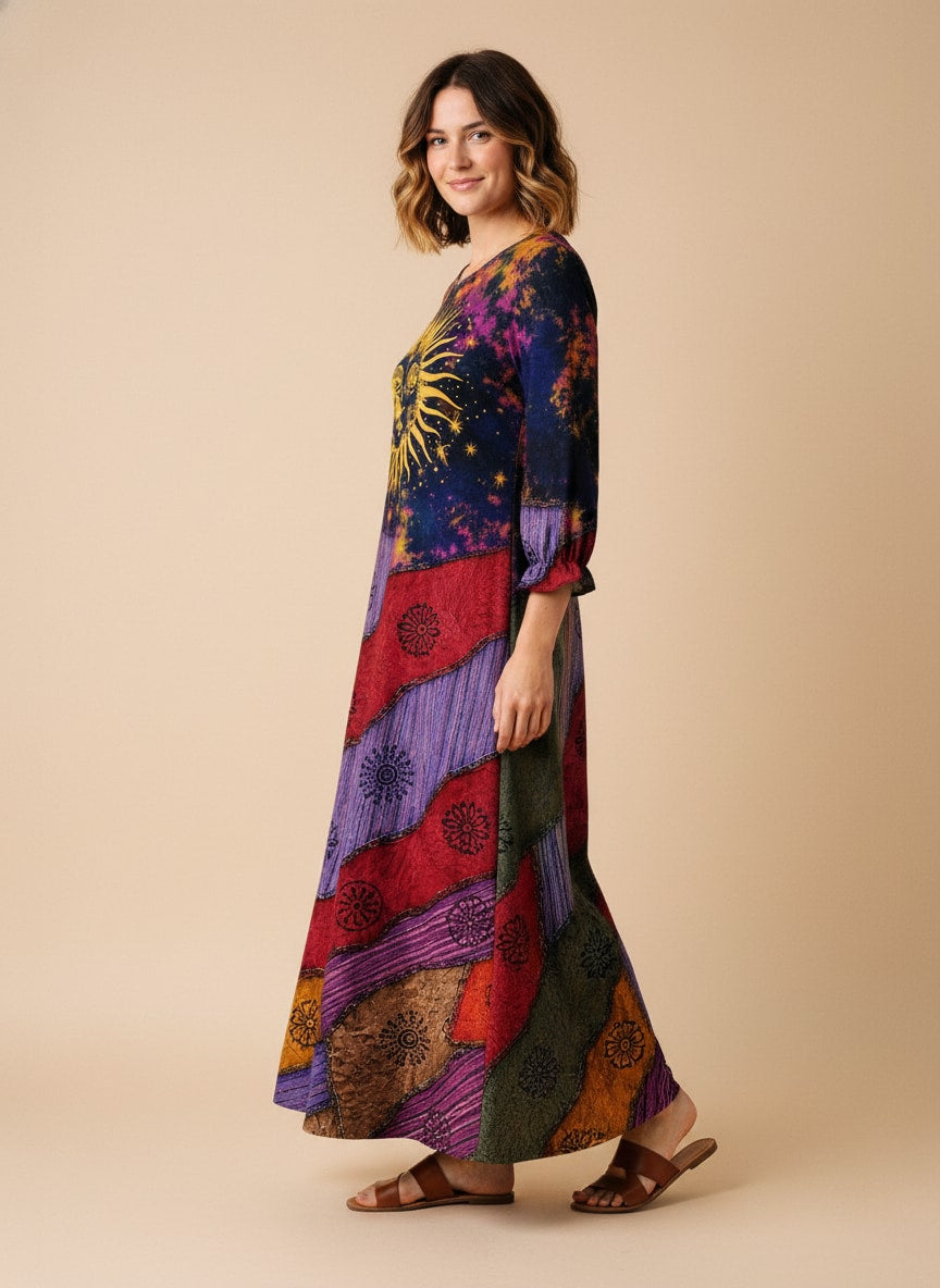"CARAVAN" Long Sleeve Maxi Dress