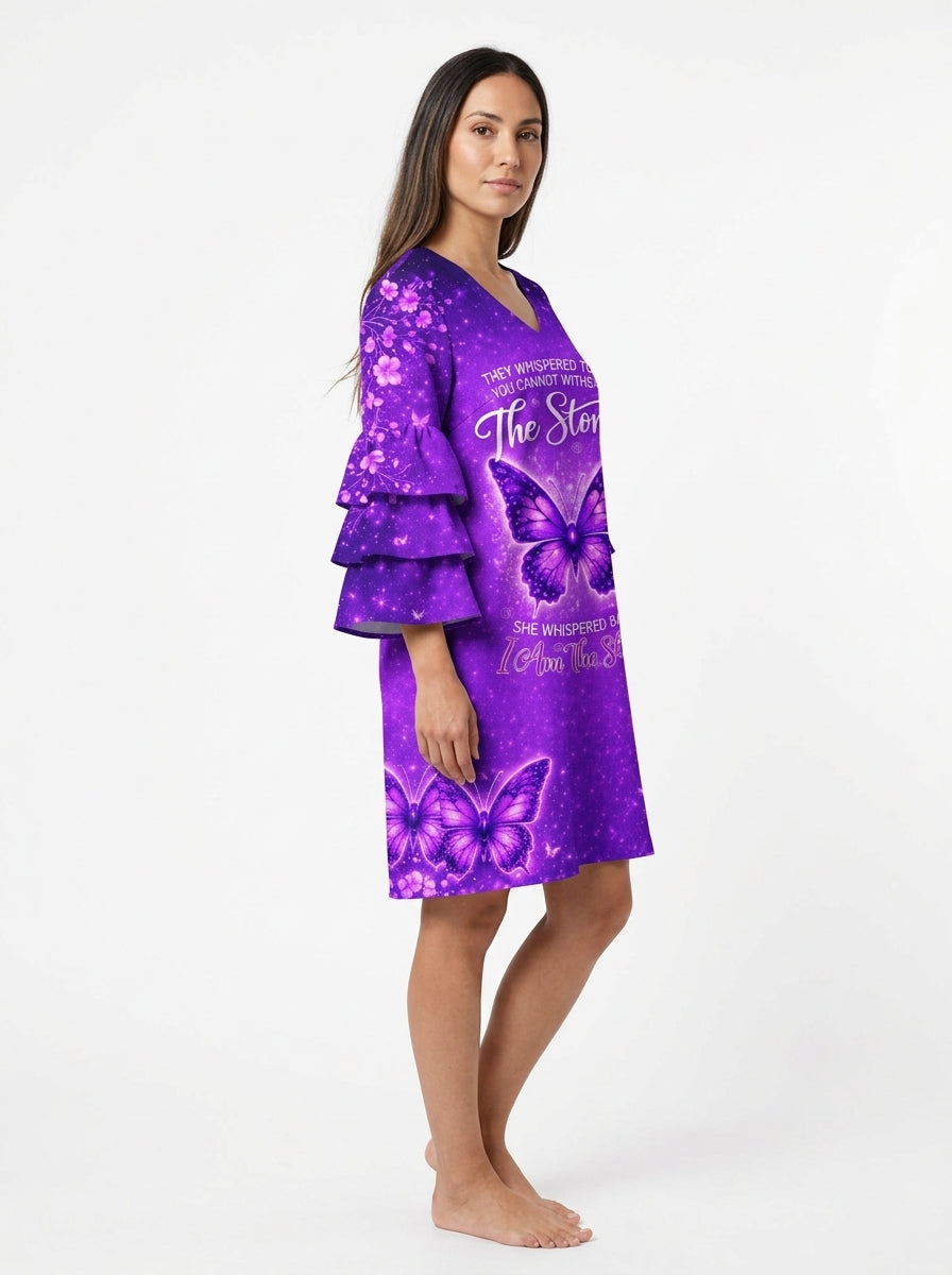 "Fury" Stacked Ruffle Sleeve Dress