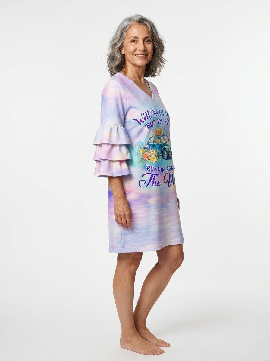 "Drift" Stacked Ruffle Sleeve Dress