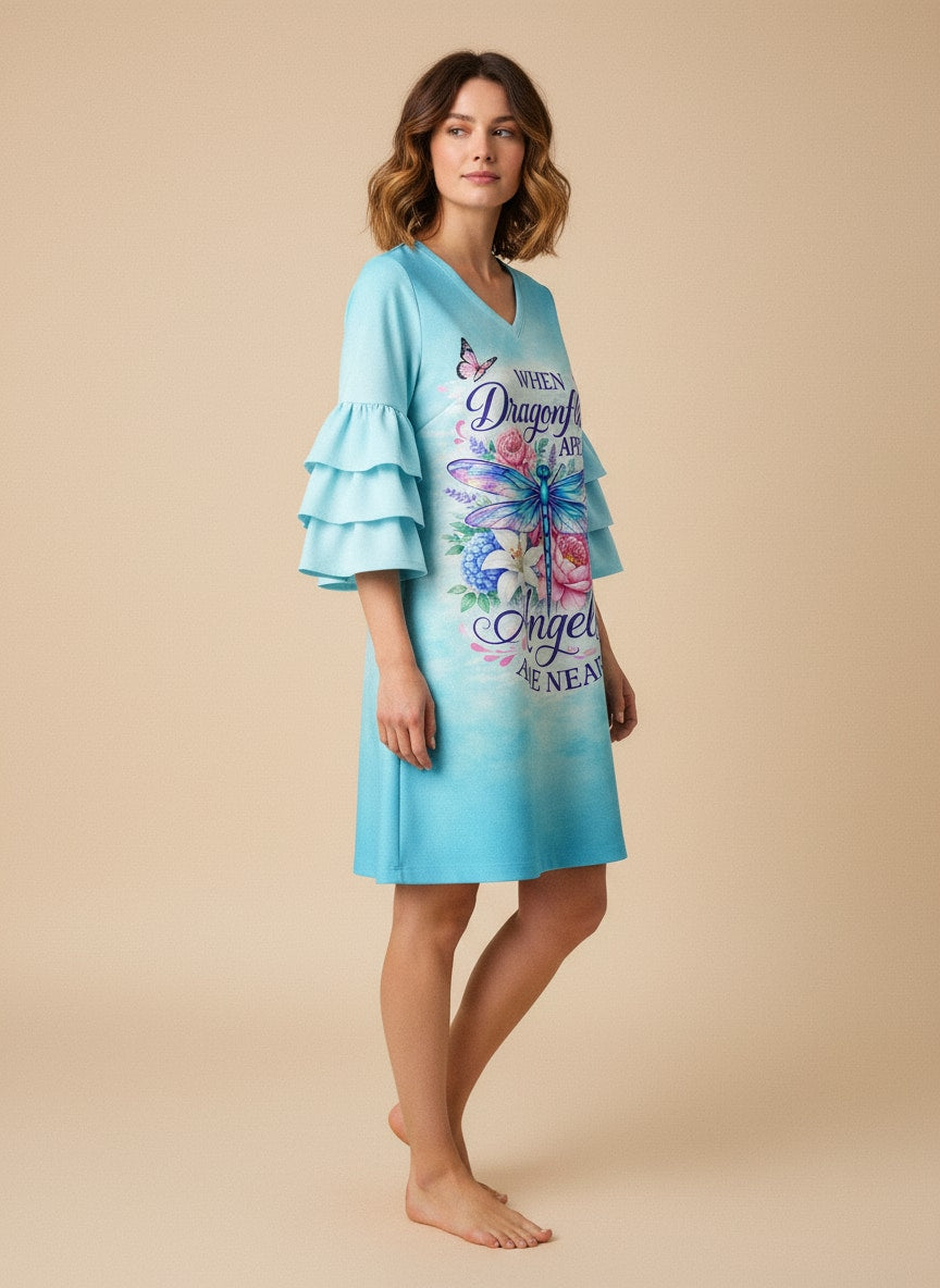 "Hover" Stacked Ruffle Sleeve Dress