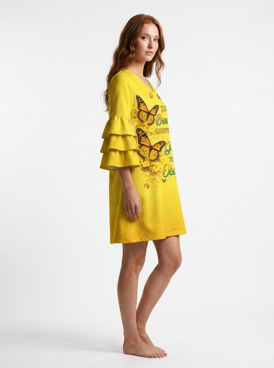 "Steady" Stacked Ruffle Sleeve Dress