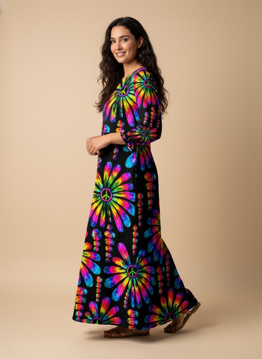 "NEON" Long Sleeve Maxi Dress