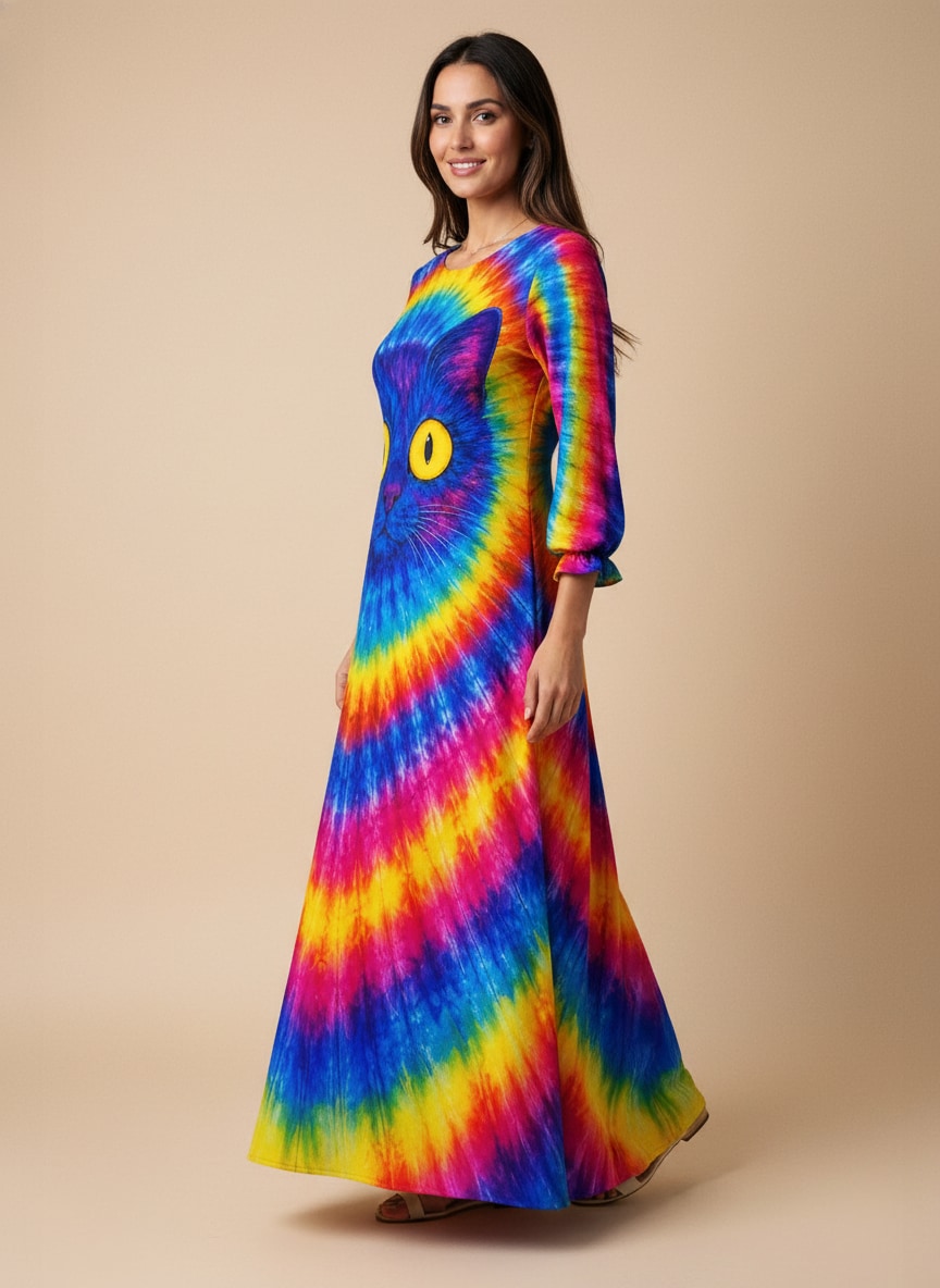 "RIPPLE" Long Sleeve Maxi Dress