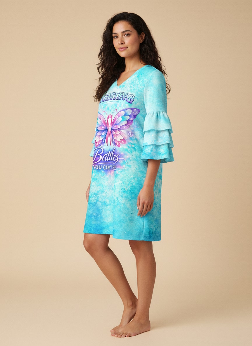 "Brave" Stacked Ruffle Sleeve Dress