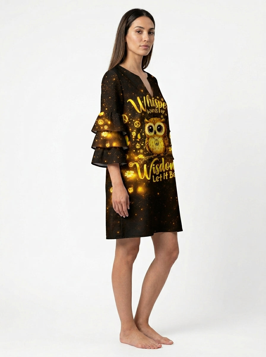 "Sage" Stacked Ruffle Sleeve Dress