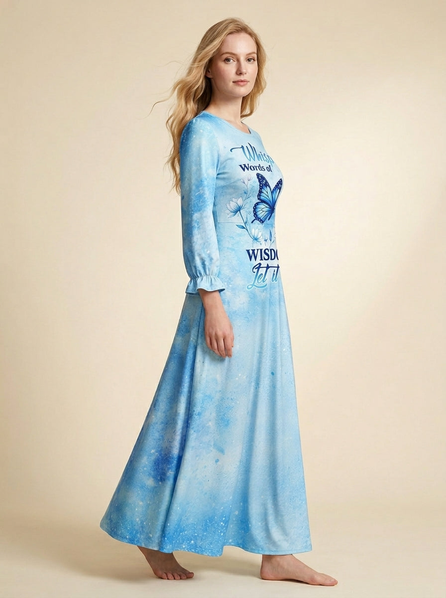 "Hush" Long Sleeve Maxi Dress
