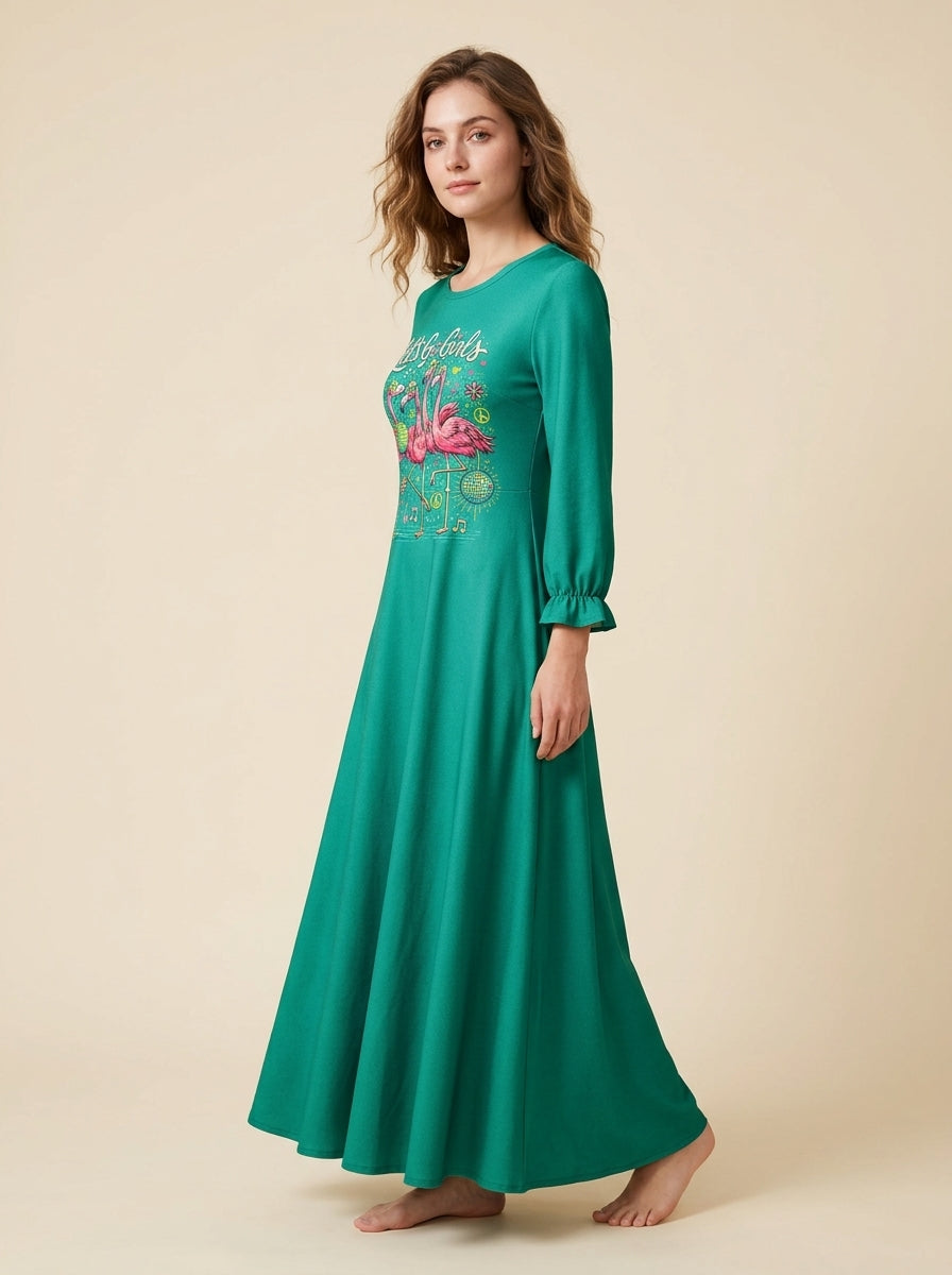 "Flocka" Long Sleeve Maxi Dress