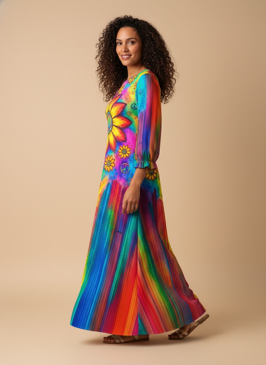 "POUR" Long Sleeve Maxi Dress