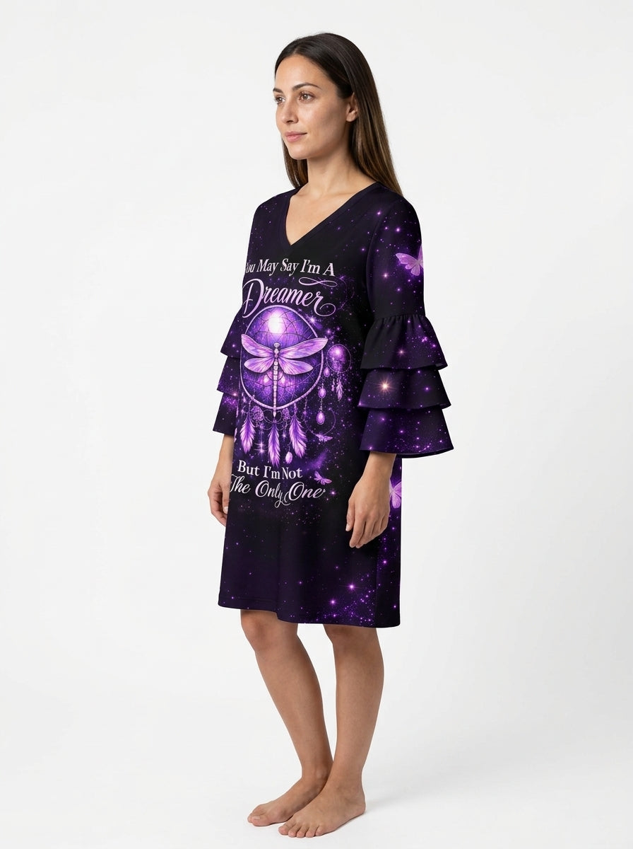 "Reverie" Stacked Ruffle Sleeve Dress