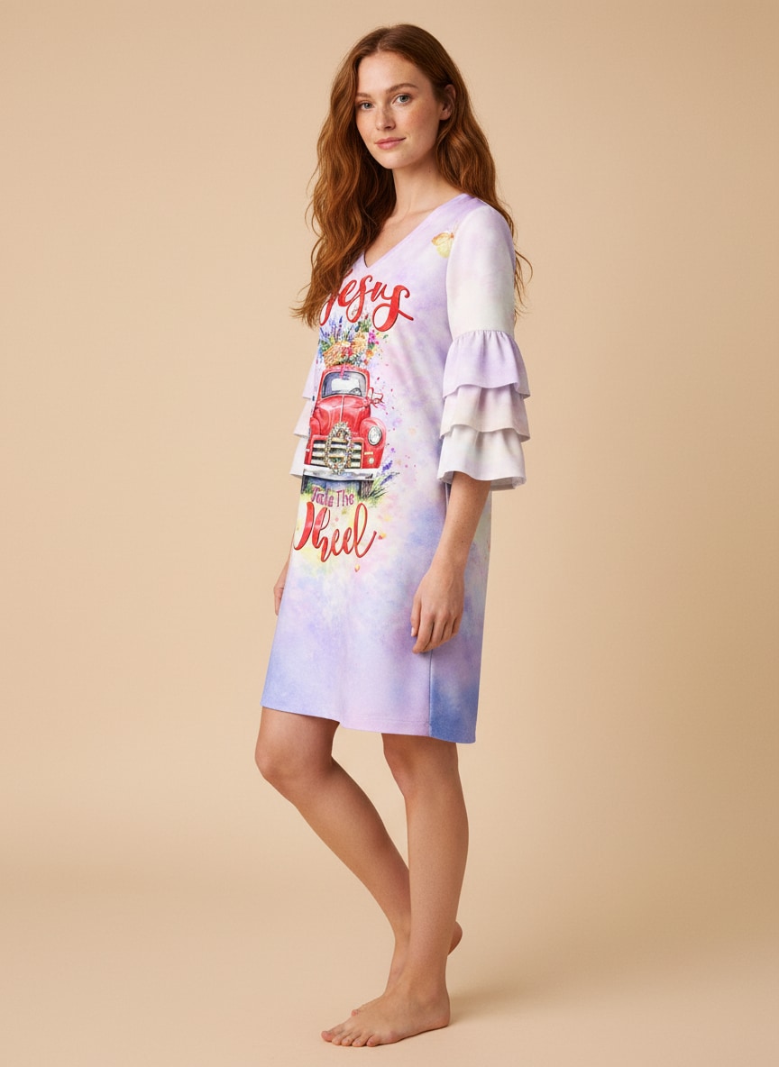 "Dolly" Stacked Ruffle Sleeve Dress