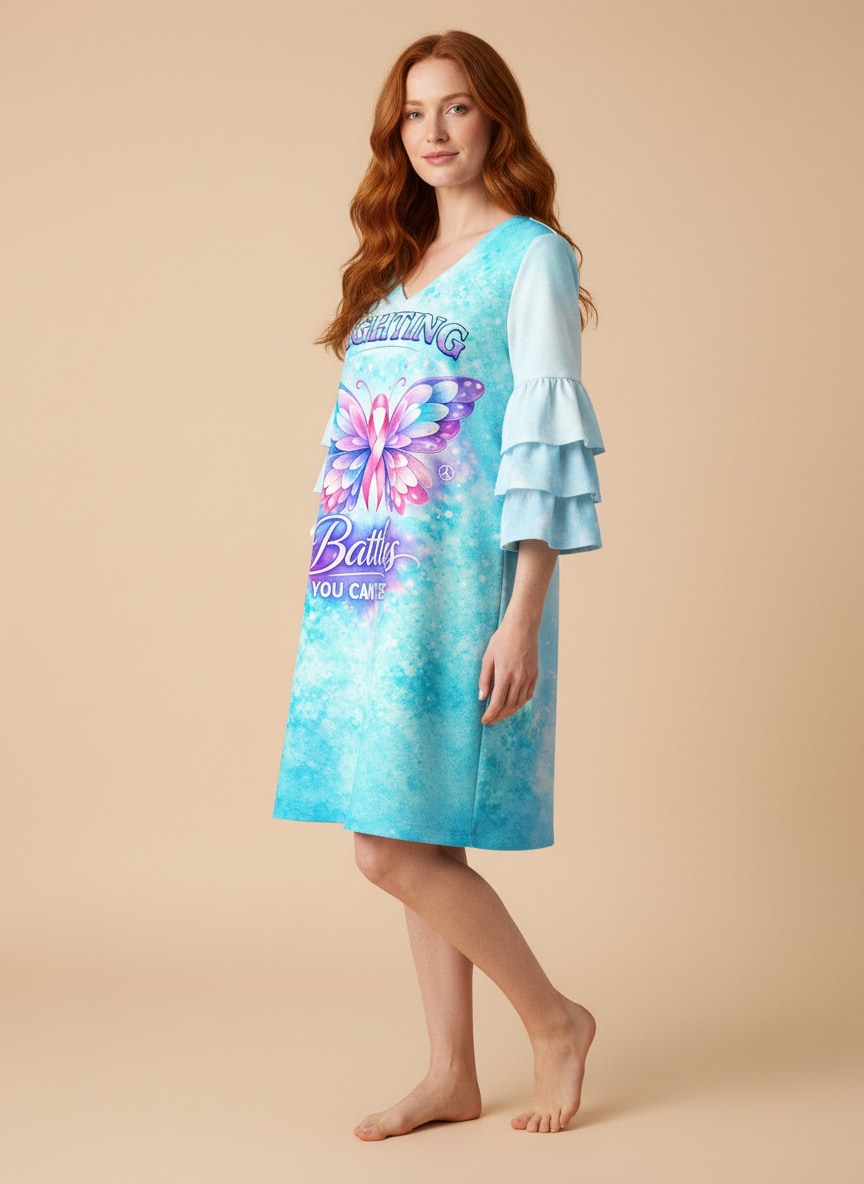 "Spry" Stacked Ruffle Sleeve Dress