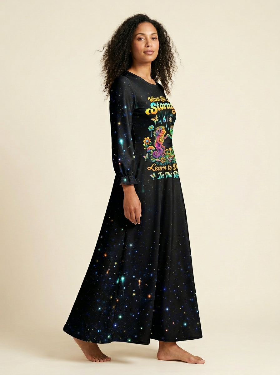 "Stomp" Long Sleeve Maxi Dress