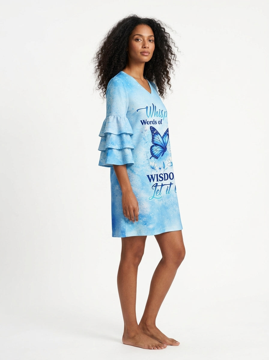 "Hush" Stacked Ruffle Sleeve Dress