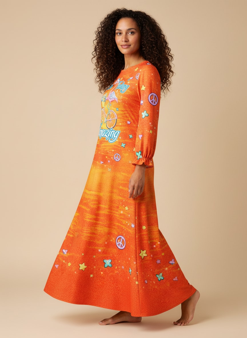 "Zesty" Long Sleeve Maxi Dress