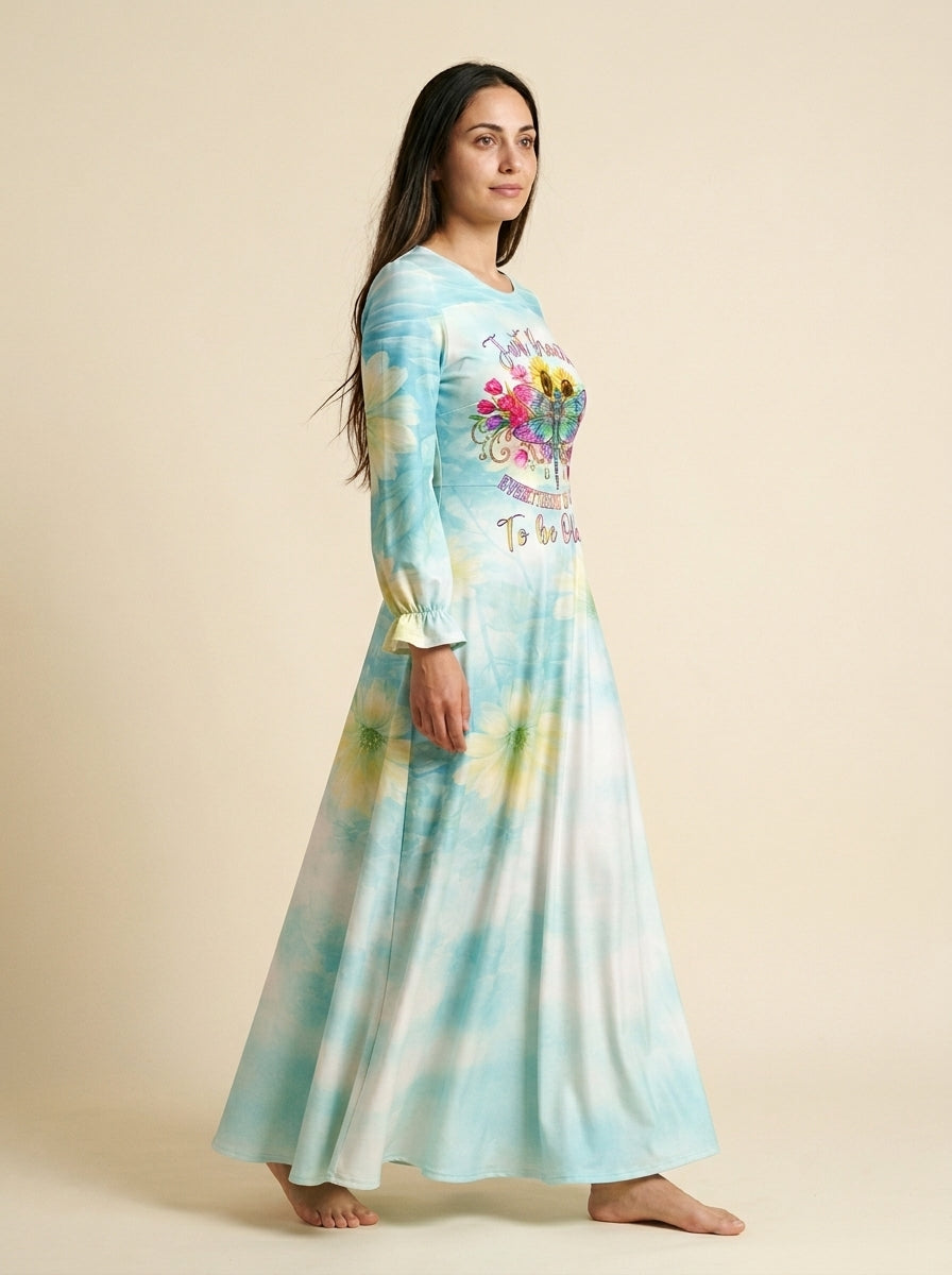 "Exhale" Long Sleeve Maxi Dress