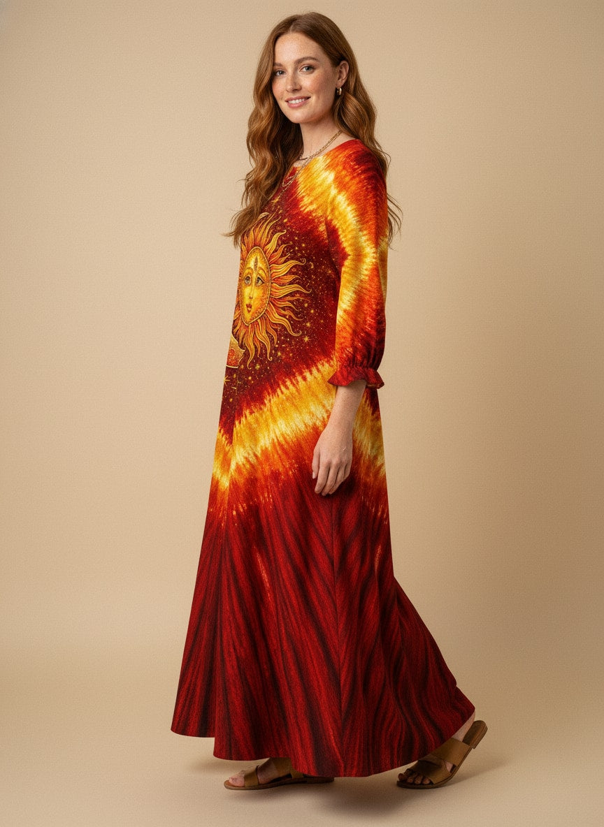 "FLARE" Long Sleeve Maxi Dress