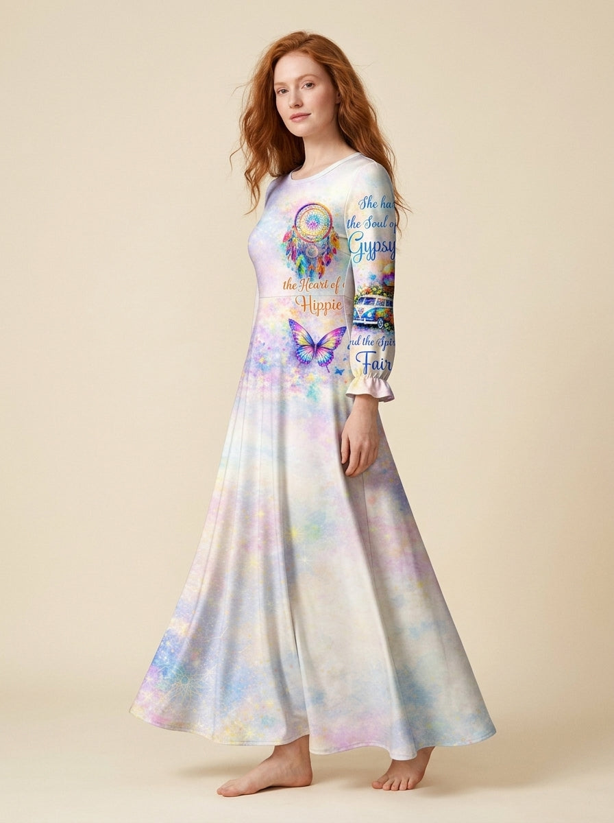 "Whimsy" Long Sleeve Maxi Dress