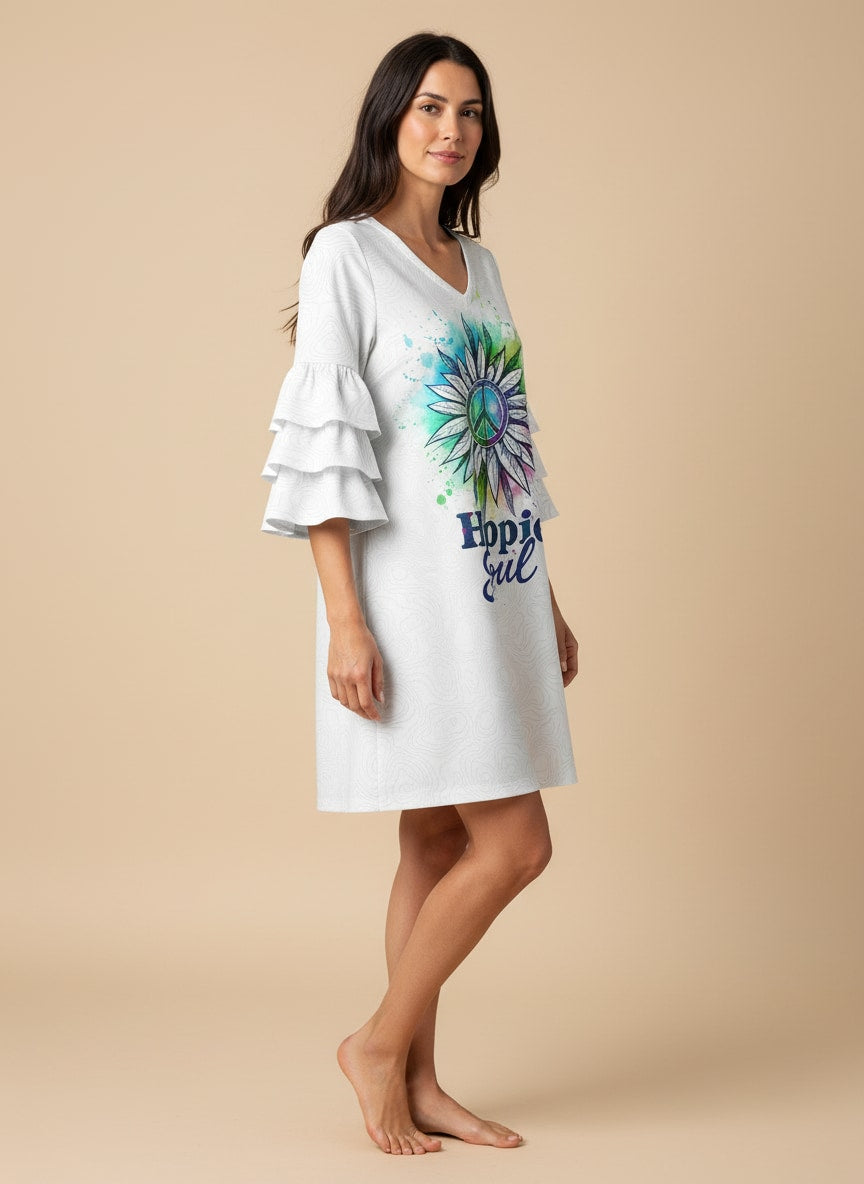 "Bloom" Stacked Ruffle Sleeve Dress