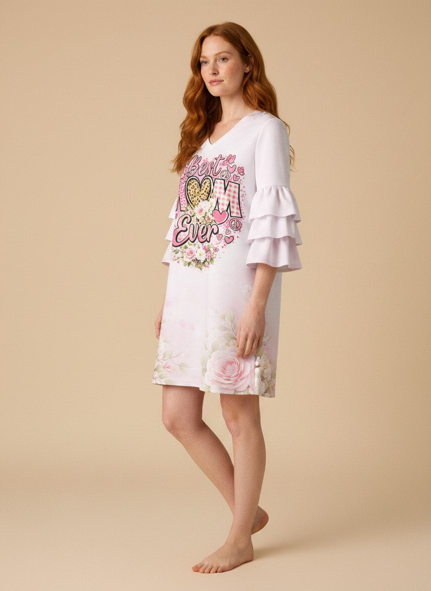 "Rosie" Stacked Ruffle Sleeve Dress