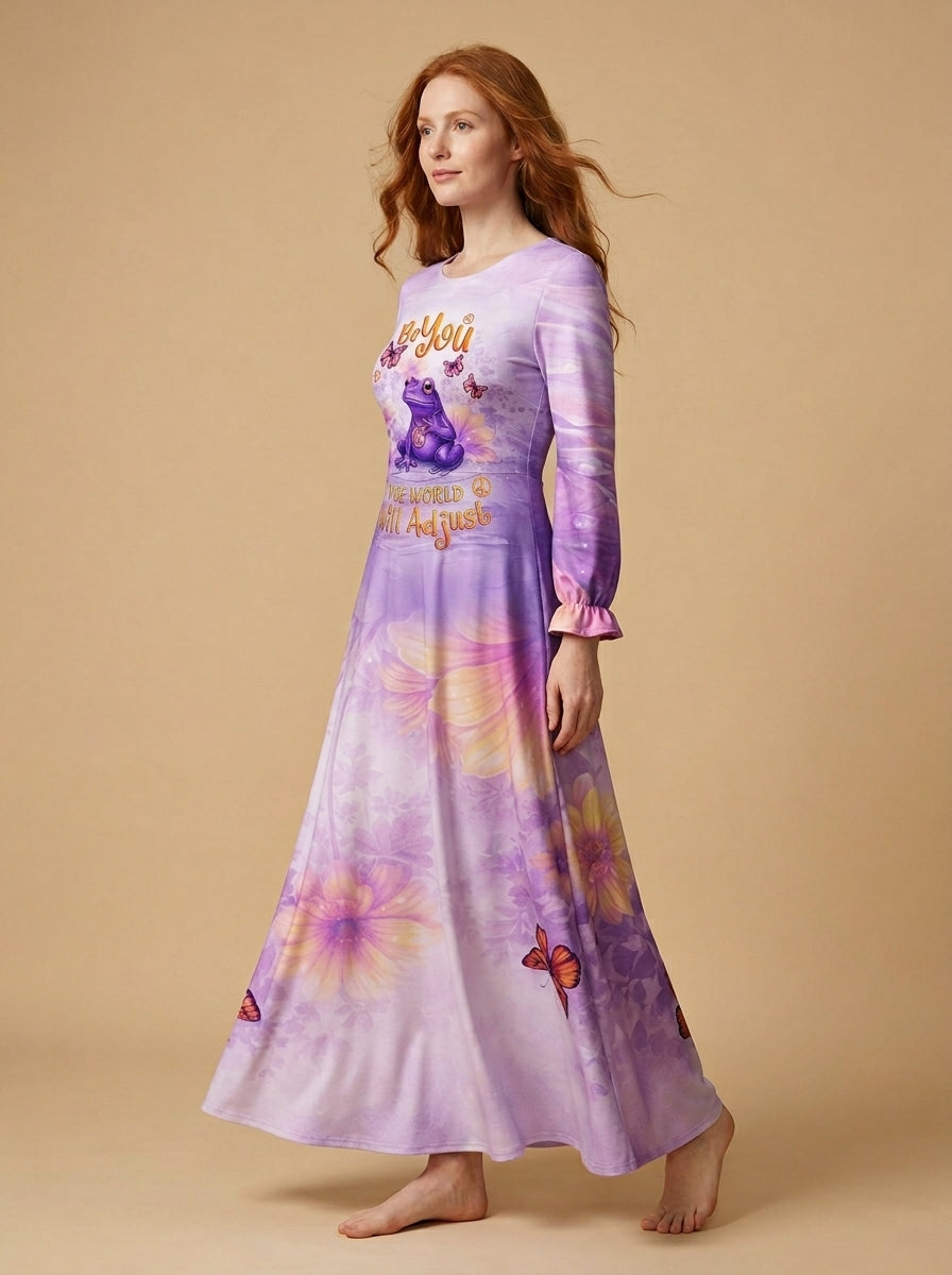"Quirk" Long Sleeve Maxi Dress