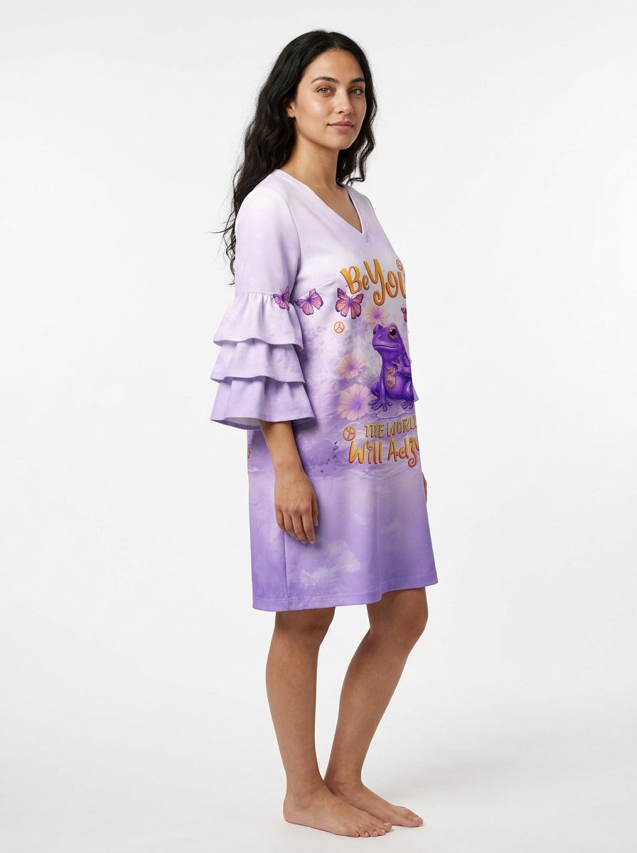 "Quirk" Stacked Ruffle Sleeve Dress