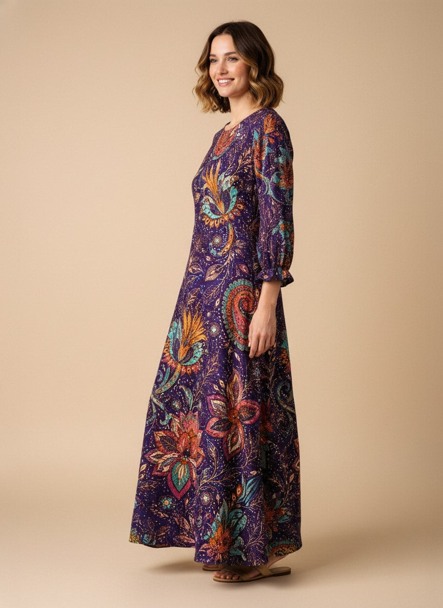 "REGAL" Long Sleeve Maxi Dress