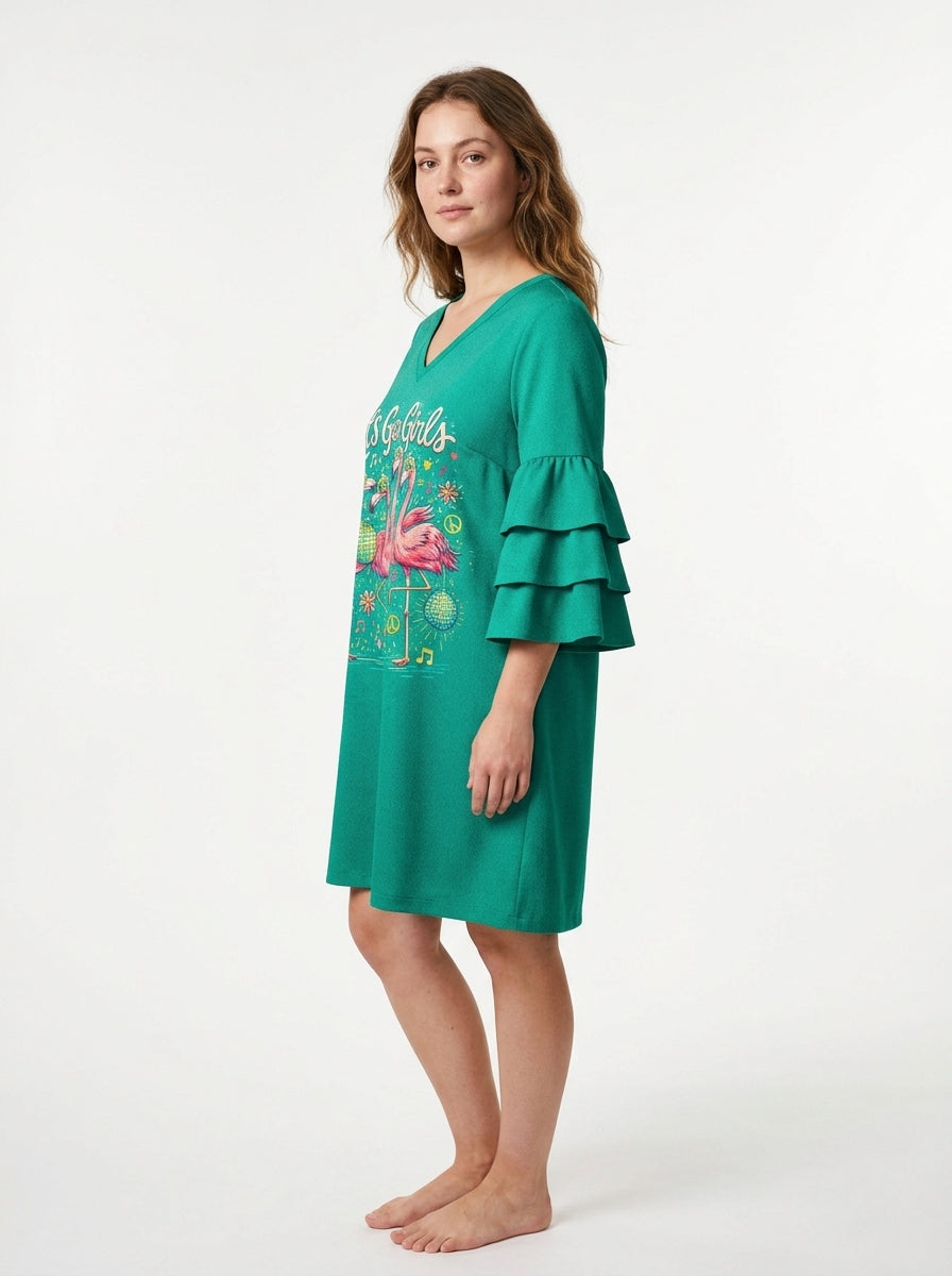 "Flocka" Stacked Ruffle Sleeve Dress