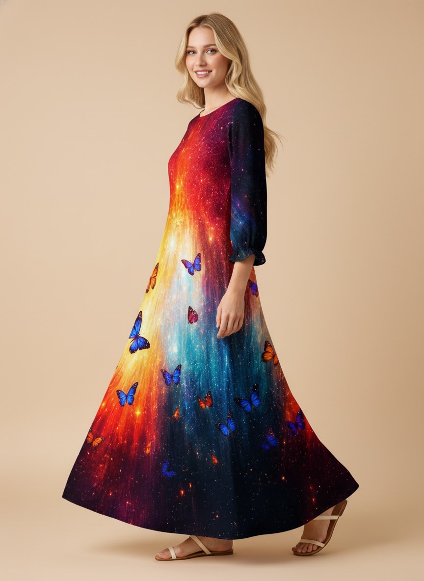 "AURORA" Long Sleeve Maxi Dress