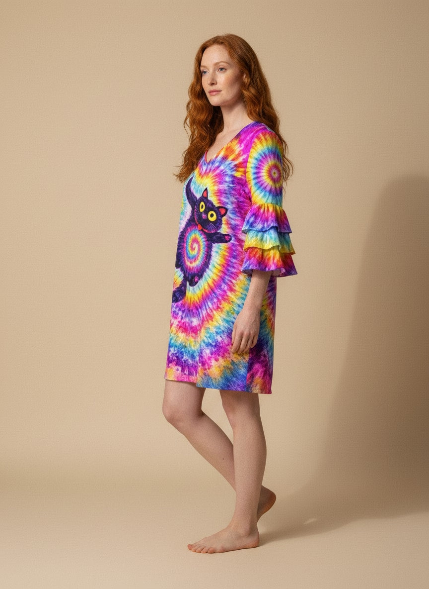 "Jinx" Stacked Ruffle Sleeve Dress