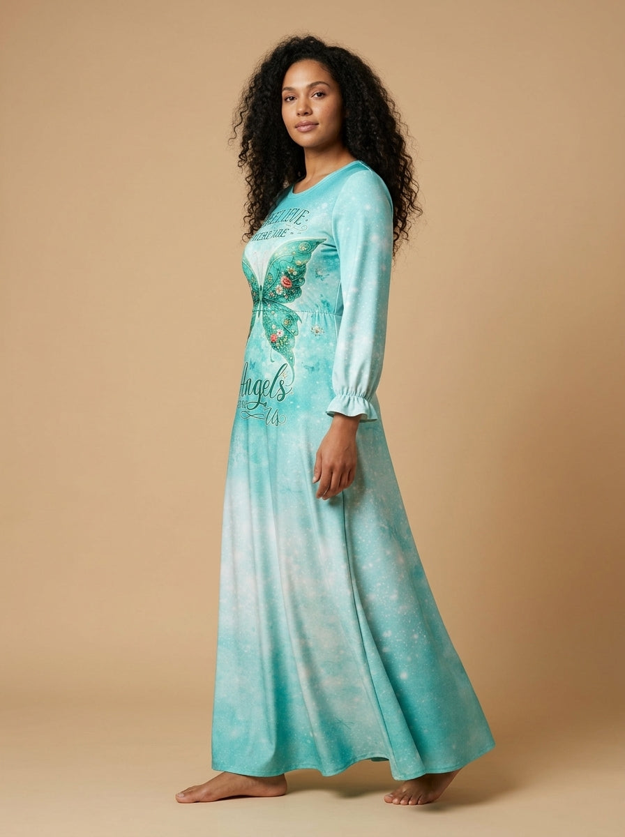 "Wisp" Long Sleeve Maxi Dress