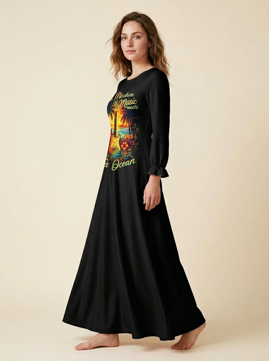 "Sway" Long Sleeve Maxi Dress