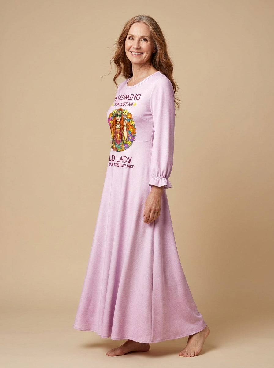 Blush "Moxie" Long Sleeve Maxi Dress