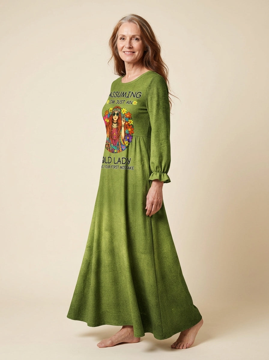 "Moxie" Long Sleeve Maxi Dress