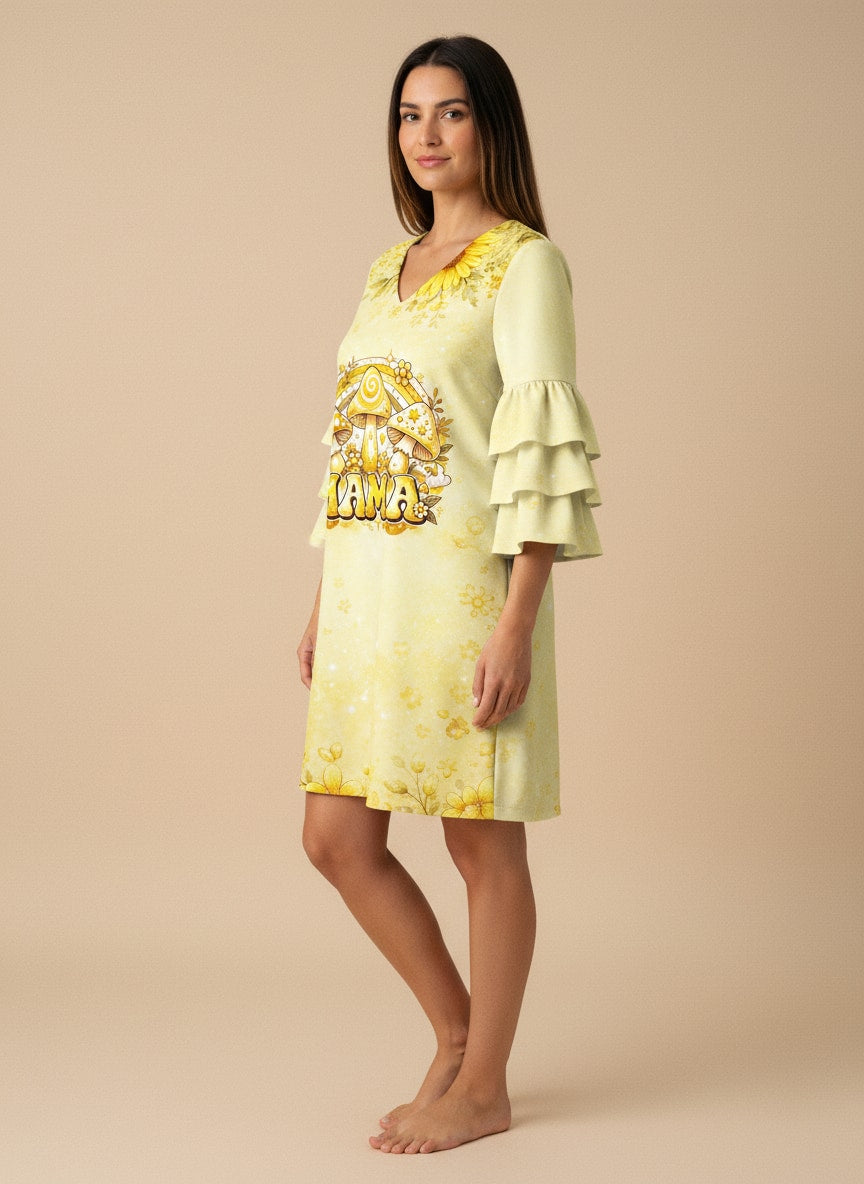 "Hunny" Stacked Ruffle Sleeve Dress