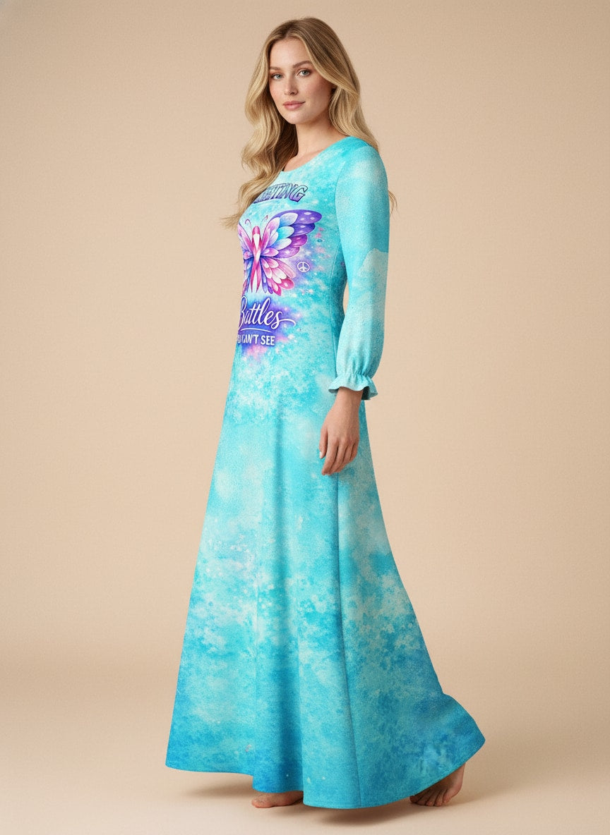 "Brave" Long Sleeve Maxi Dress