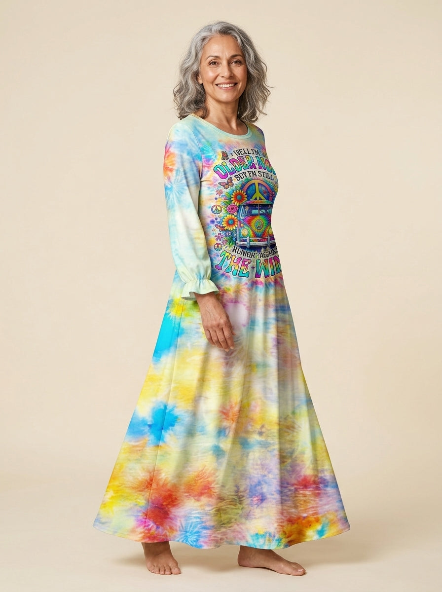 "Burst" Long Sleeve Maxi Dress