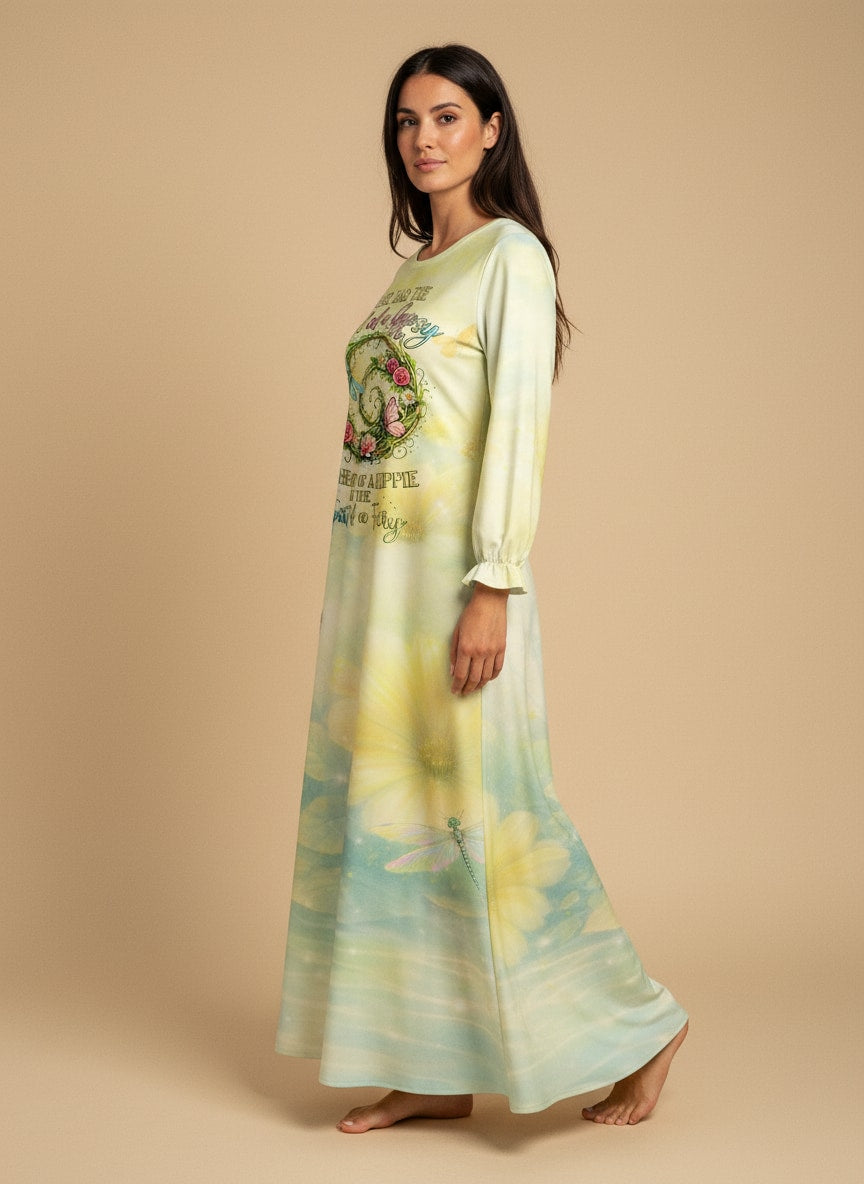 "Sprite" Long Sleeve Maxi Dress