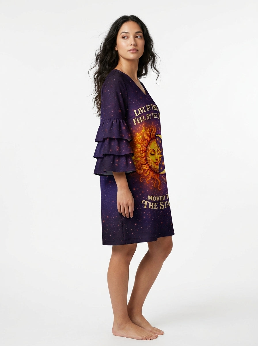 "Eclipse" Stacked Ruffle Sleeve Dress