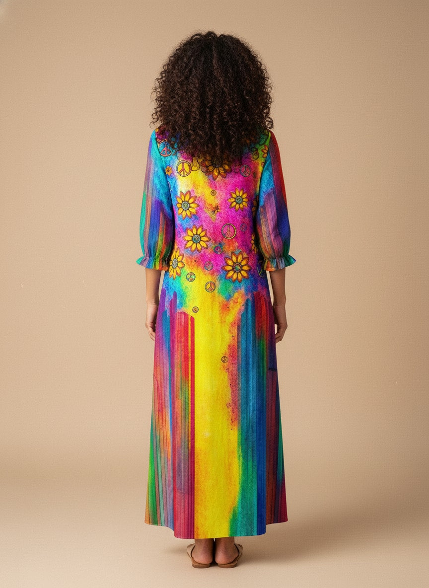 "POUR" Long Sleeve Maxi Dress