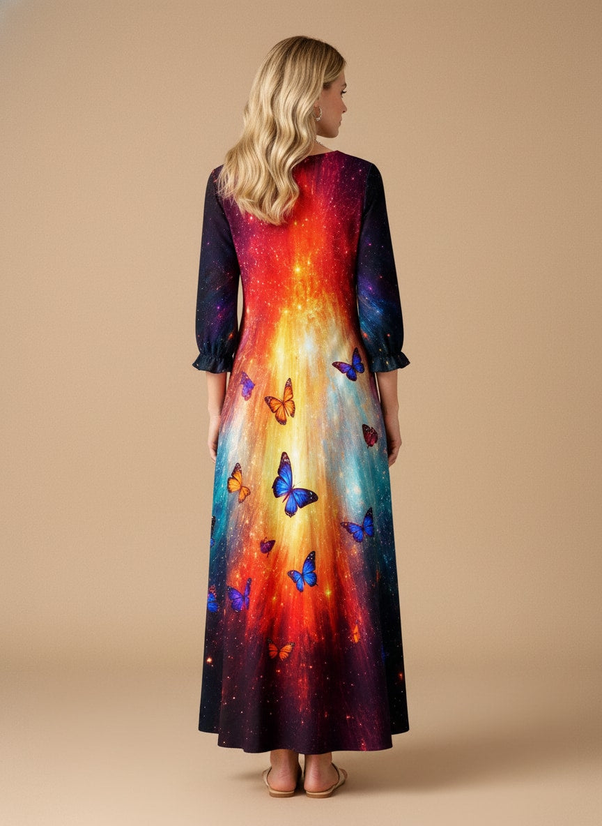 "AURORA" Long Sleeve Maxi Dress