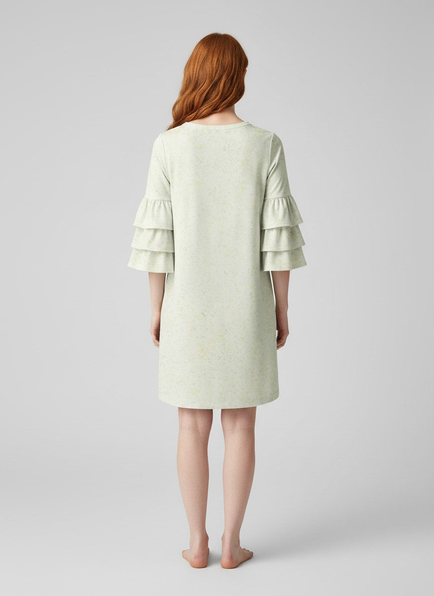 "Breezy" Stacked Ruffle Sleeve Dress